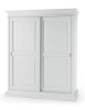 MOBILI 2G - Armadio arte povera 2 Ante scorrevoli legno bianco shabby 183x67x212 vista frontale