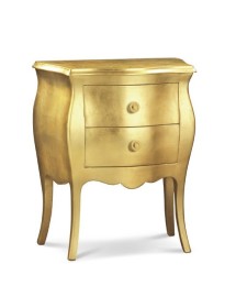 MOBILI 2G - COMODINO BOMBATO 2 CASSETTI ORO 49x29x61 VISTA FRONTALE