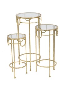 P/telefono gold set 3 pz cm 33x70-28x60-23x50