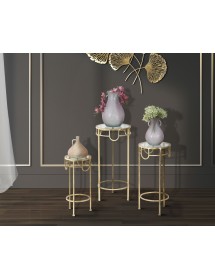P/telefono gold set 3 pz cm 33x70-28x60-23x50