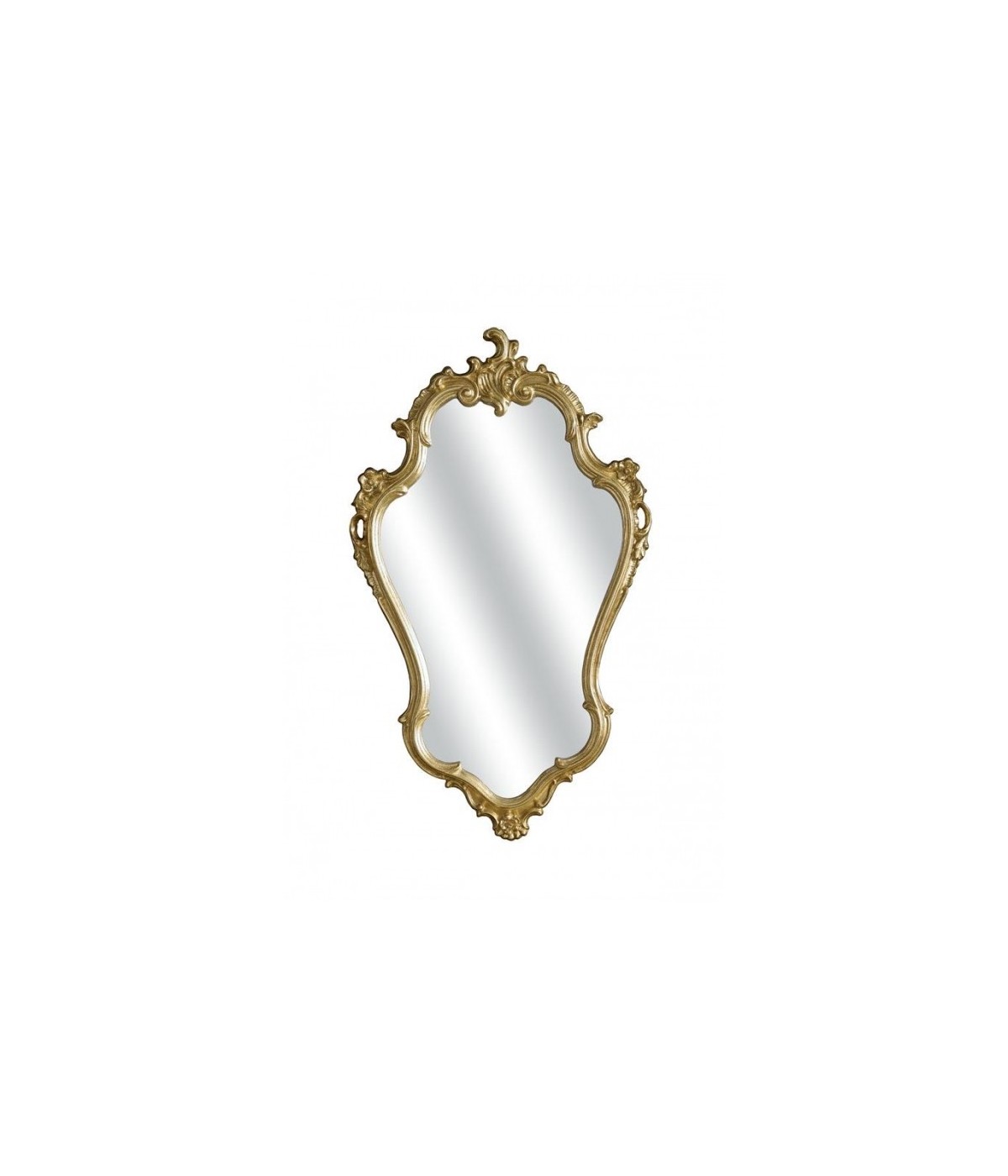 MOBILI2G - Specchiera in foglia oro sagomata Misure: L.60 x H.90 x P. 4