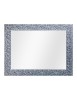 MOBILI2G - Specchiera foglia argento brillante rettangolare- Misure: l.65 x h.85 x p.4