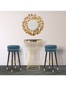 Sgabello bar paris ottanio/gold cm 35x74