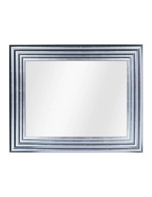 MOBILI2G - Specchiera foglia argento brillante rettangolare- Misure: l.90 x h.180 x p.5