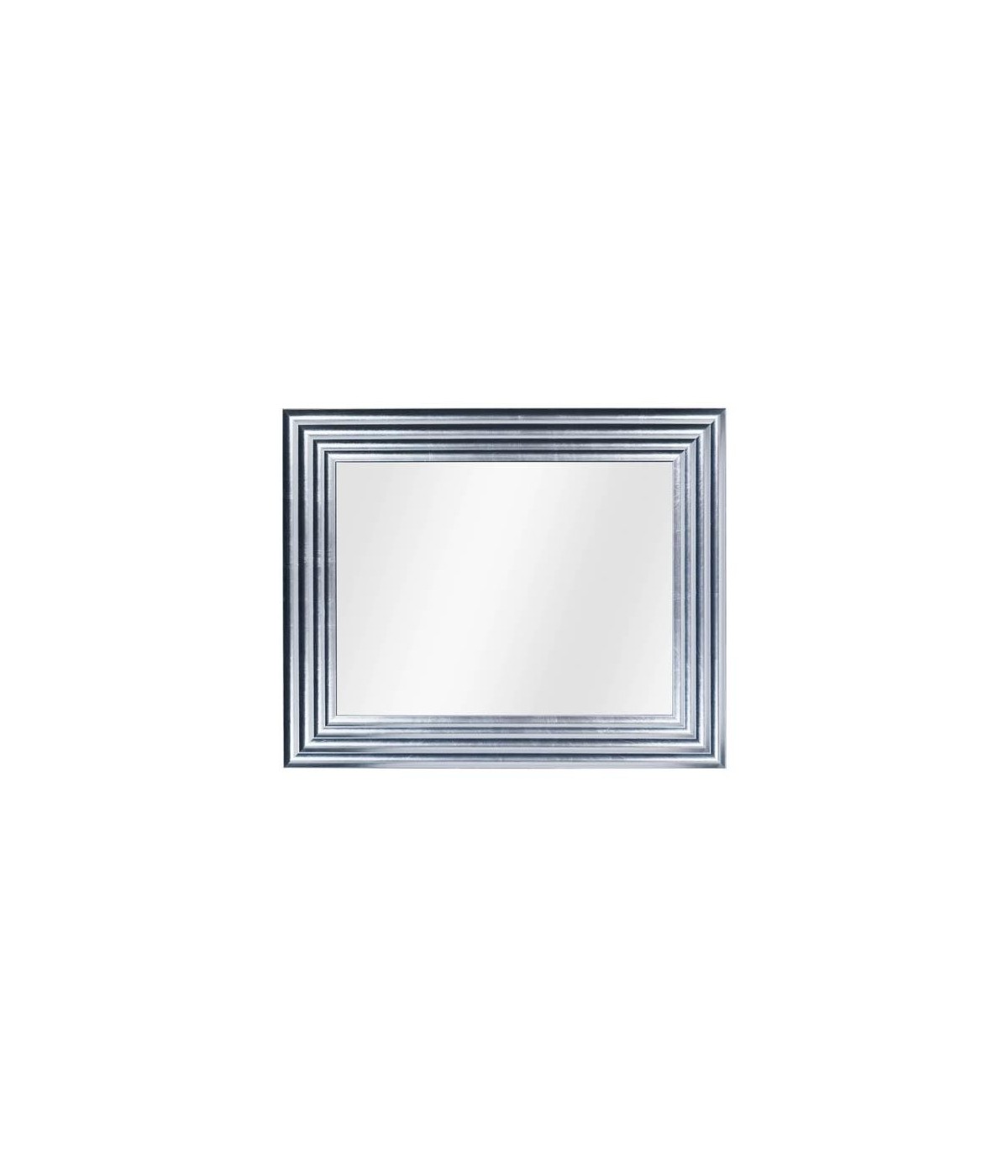 MOBILI2G - Specchiera foglia argento brillante rettangolare- Misure: l.90 x h.148 x p.5