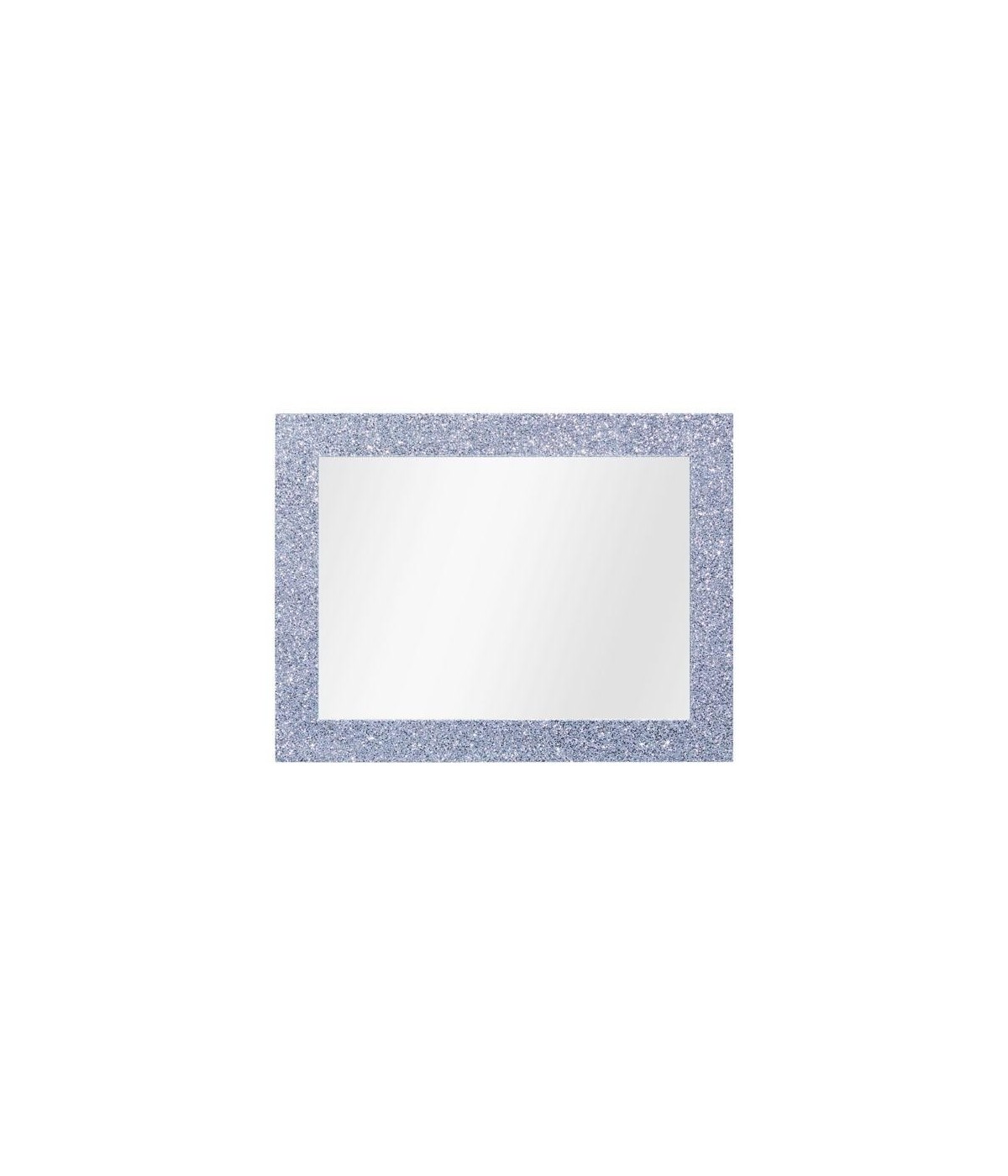 MOBILI2G - Specchiera glitter argento rettangolare- Misure: l.65 x h.85 x p.3