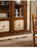 MOBILI 2G - VETRINA 2 PORTE ARTE POVERA LEGNO DIPINTO/BASSANO 145X48X212 vista dettagli floreali