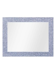 MOBILI2G - Specchiera glitter argento rettangolare- Misure: l.90 x h.148 x p.3