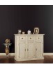 MOBILI 2G - MADIA CREDENZA IN LEGNO AVORIO PATINATO L.100 P.39 H.85 vista frontale
