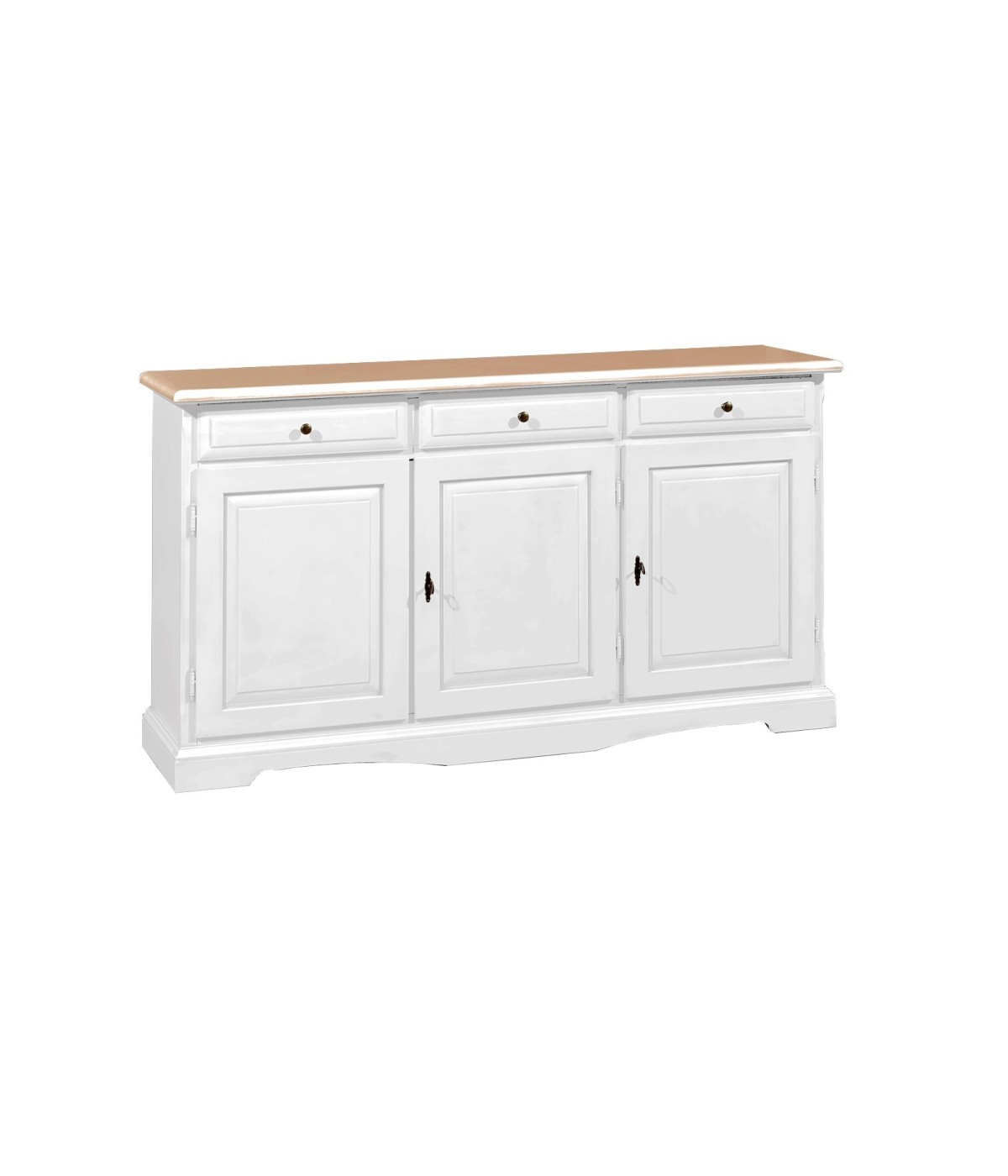 MOBILI 2G - MADIA CREDENZA IN LEGNO LACCATO BIANCO OPACO L.156 P.42 H.85 vista frontale