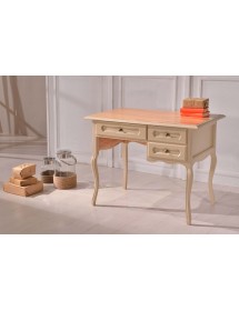 MOBILI 2G - SCRIVANIA 3 CASSETTI LEGNO BICOLORE TORTORA 100X60X79 VISTA FRONTALE