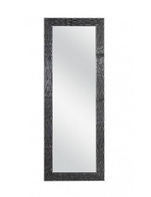 MOBILI2G - Specchiera laccata nera lucida rettangolare- Misure: l.90 x h.148 x p.2,5