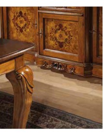 MOBILI 2G - MADIA CREDENZA IN LEGNO DI RADICA 3 PORTE IMPERO BASSANO L.179 P.61 H.92 vista frontale