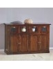 MOBILI 2G - MADIA CREDENZA 4 CASSETTI 4 PORTE TINTA NOCE L.130 P.50 H.85 vista frontale