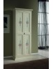 MOBILI 2G - ARMADIETTO PORTA SCARPE LEGNO AVORIO E DECORI 77X45X193 VISTA FRONTALE