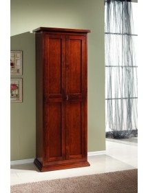MOBILI 2G - ARMADIETTO PORTA SCARPE LEGNO TINTA NOCE ARTE POVERA 77X45X193 vista frontale