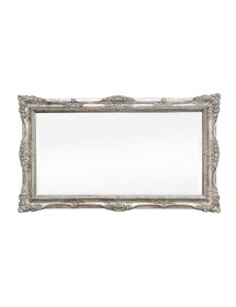 MOBILI2G - Specchiera foglia argento anticata rettangolare - Misure: l.146 x h.86 x p.5