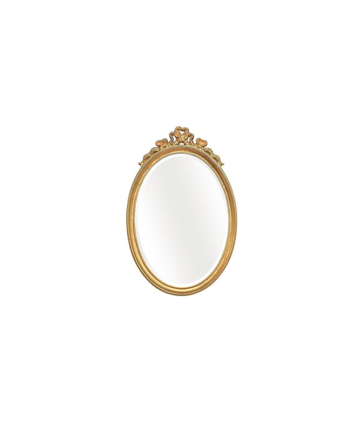 MOBILI2G - Specchiera in foglia oro ovale- Misure: l.57 x h.86 x p.3