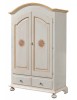 MOBILI 2G - ARMADIO 2 ANTE SHABBY LEGNO AVORIO PATINATO E DECORI 125X61X200