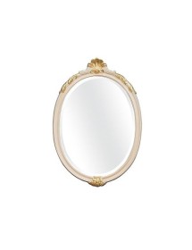 MOBILI2G - Specchiera laccata avorio con particolari foglia oro - Misure: l.42 x h.61 x p.3