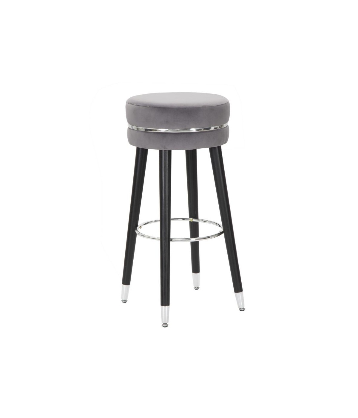 Sgabello bar paris grigio/silver cm 35x74