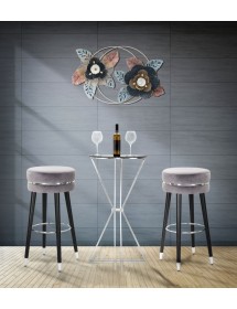Sgabello bar paris grigio/silver cm 35x74