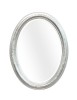 MOBILI2G - Specchiera in foglia argento brillante ovale- Misure: l.73 x h.93 x p.5