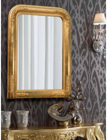 Specchiera in foglia oro rettangolare-sagomata- Misure: l.67 x h.87 x p.5