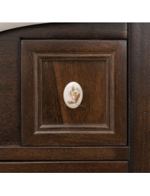 MOBILI 2G - MOBILE BAGNO LEGNO ARTE POVERA TINTA NOCE L.105 P.50 vista frontale pomolo