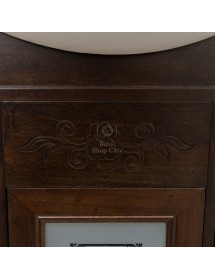 MOBILI 2G - MOBILE BAGNO LEGNO ARTE POVERA TINTA NOCE L.105 P.50 vista frontale intarsio