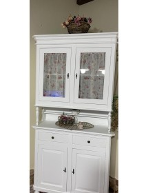 CRISTALLIERA ARTE POVERA 2 PORTE IN LEGNO SHABBY BIANCO 104X43X205 ...