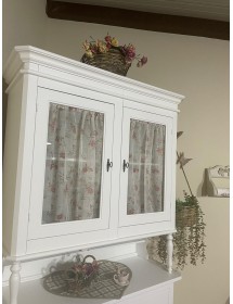 CRISTALLIERA ARTE POVERA 2 PORTE IN LEGNO SHABBY BIANCO 104X43X205 ...