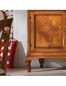 MOBILI 2G - Vetrina classica 2 porte legno bassano 125X43x207 vista frontale