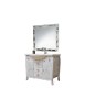 MOBILI 2G - Mobile bagno legno completo bianco invecchiato shabby chic vista frontale