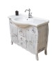 MOBILI 2G - Mobile bagno legno completo bianco invecchiato shabby chic vista laterale