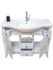 MOBILI 2G - Mobile bagno legno completo bianco invecchiato shabby chic vista frontale aperto
