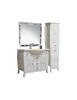 MOBILI 2G - Mobile bagno legno completo bianco invecchiato shabby chic vista frontale