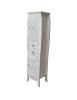 MOBILI 2G - Mobile bagno legno completo bianco invecchiato shabby chic vista laterale colonna