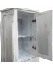 MOBILI 2G - Mobile bagno legno completo bianco invecchiato shabby chic vista frontale colonna aperta