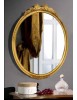 MOBILI2G - Specchiera in foglia oro ovale- Misure: l.44 x h.57 x p.4