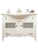 MOBILI 2G - Mobile bagno classico legno bianco shabby chic L.105 P.50 vista frontale