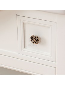 MOBILI 2G - Mobile bagno classico legno bianco shabby chic L.105 P.50 vista frontale pomolo