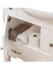 MOBILI 2G - Mobile bagno classico legno bianco shabby chic L.105 P.50 vista laterale porta aperta