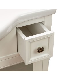 MOBILI 2G - Mobile bagno classico legno bianco shabby chic L.105 P.50 vista frontale cassettino aperto