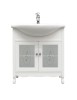 MOBILI 2G - Mobile bagno classico legno bianco shabby chic L.85 P.50 vista frontale