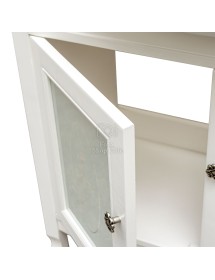 MOBILI 2G - Mobile bagno classico legno bianco shabby chic L.85 P.50 vista frontale anta aperta