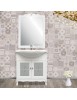 MOBILI 2G - Mobile bagno classico legno bianco shabby chic L.85 P.50 vista frontale