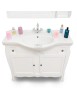 MOBILI 2G - Mobile bagno classico legno bianco shabby chic L.105 P.50 vista frontale