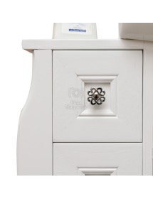 MOBILI 2G - MOBILE BAGNO COMPLETO IN LEGNO LAVABO CERAMICA SHABBY L.123 P.46 vista frontale