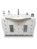 MOBILI 2G - MOBILE BAGNO COMPLETO IN LEGNO LAVABO CERAMICA SHABBY L.123 P.46 vista frontale
